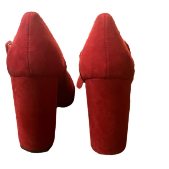 Mix No. 6 Asiviel Red Suede Heels Pumps Size 9.5 Mary Jane Christmas Holiday - Picture 2 of 5